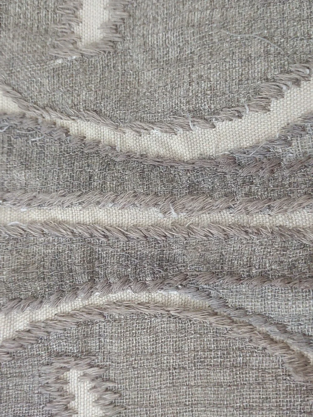PotteryBarn Kenmare Lumbar Ikat Embroidered Cotton Linen Pillow Sham